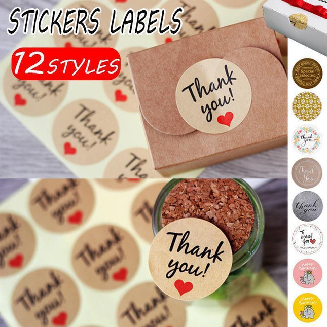 UP TO 80PCS Stickers Labels Thank You Stickers Gift Wrapping Craft Scrapbook DIY - 8*5PCS Style 10.