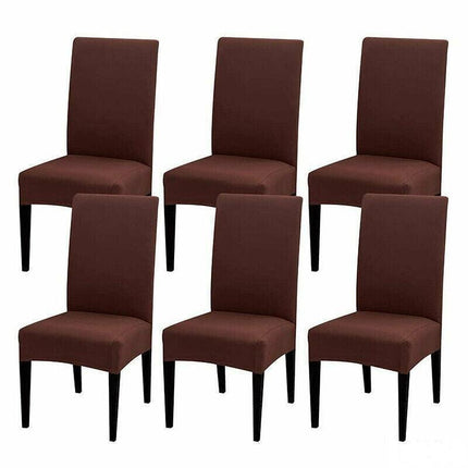 6X Stretch Chair Cover Seat Covers Spandex Washable Banquet Wedding Party Decora - Brown.