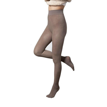 Womens Thermal Lined Translucent Pantyhose Winter Warm Fleece Tights Stockings - Coffee-85g.