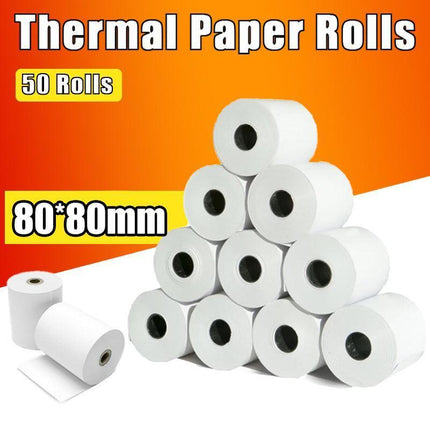 50 Rolls 80X80mm Thermal Paper Cash Register Receipt Roll.