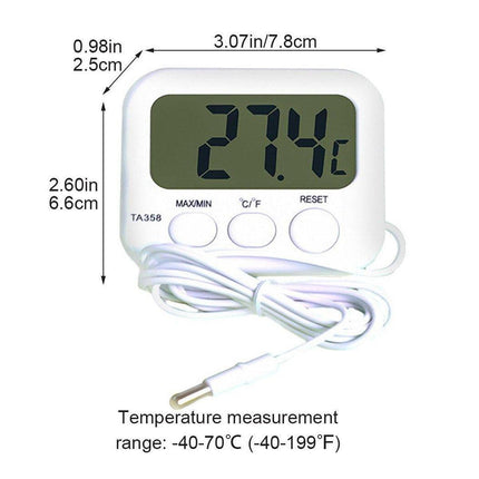 Digital Thermometer with Probe for Refrigerator Fish Tank Aquarium Temperature.