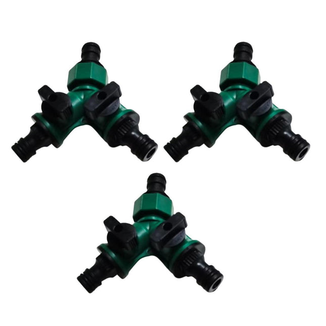 3PCS Versatile 2 Way Garden Hose Splitter Y Shape Water Pipe Connector Diverter.