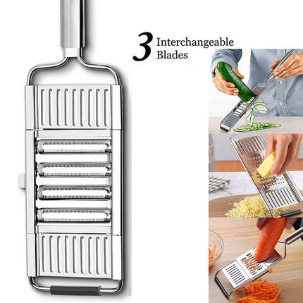 Multi-Purpose Vegetable Slicer Peeler Stainless Steel Grater Shredder Cutter.