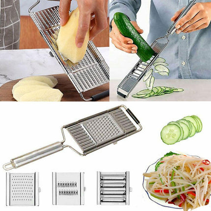 Multi-Purpose Vegetable Slicer Peeler Stainless Steel Grater Shredder Cutter.
