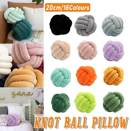 Three-Strand Braided Round Pillow Sofa Cushion Decorative Pillow for Living Room - Dark Grey.