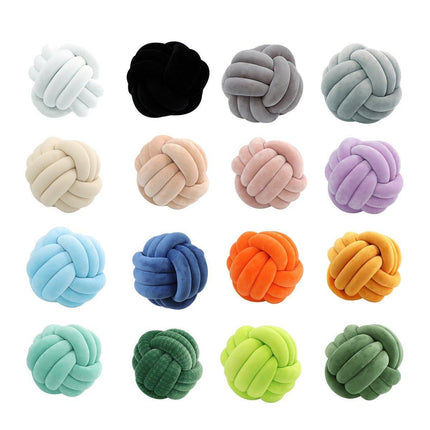 Three-Strand Braided Round Pillow Sofa Cushion Decorative Pillow for Living Room - Dark Grey.