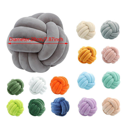 Three-Strand Braided Round Pillow Sofa Cushion Decorative Pillow for Living Room - Dark Grey.