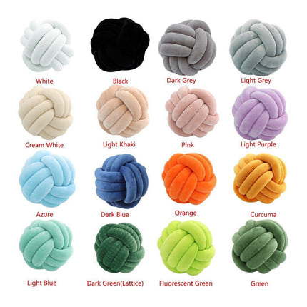 Three-Strand Braided Round Pillow Sofa Cushion Decorative Pillow for Living Room - Dark Grey.