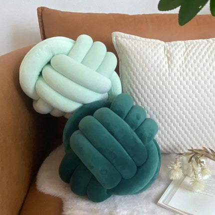 Three-Strand Braided Round Pillow Sofa Cushion Decorative Pillow for Living Room - Dark Grey.