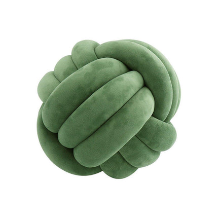 Three-Strand Braided Round Pillow Sofa Cushion Decorative Pillow for Living Room - Dark Grey.