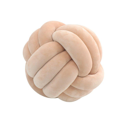 Three-Strand Braided Round Pillow Sofa Cushion Decorative Pillow for Living Room - Dark Grey.