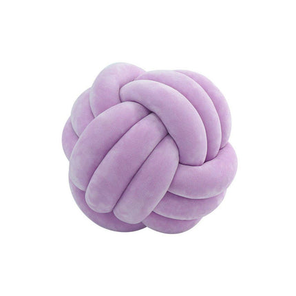 Three-Strand Braided Round Pillow Sofa Cushion Decorative Pillow for Living Room - Dark Grey.