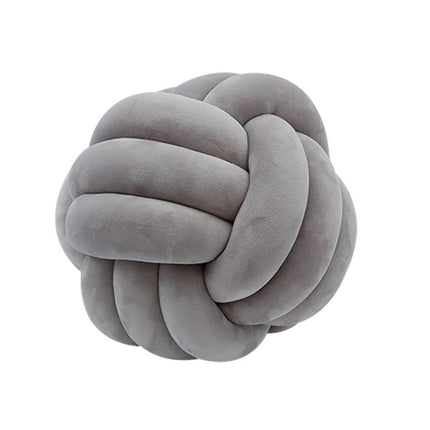 Three-Strand Braided Round Pillow Sofa Cushion Decorative Pillow for Living Room - Dark Grey.
