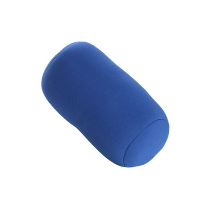 Solid Color Cylindrical Foam Particle Pillow Multi-Functional Neck Waist Support - Blue.