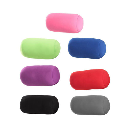 Solid Color Cylindrical Foam Particle Pillow Multi-Functional Neck Waist Support - Grey.