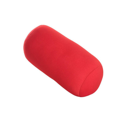 Solid Color Cylindrical Foam Particle Pillow Multi-Functional Neck Waist Support - Pink.