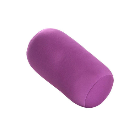 Solid Color Cylindrical Foam Particle Pillow Multi-Functional Neck Waist Support - Pink.