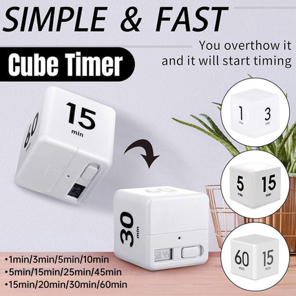 Cubic Timer for Students Time Management Study Exercise Reminder Tool Adjustable - 1-3-5-10.