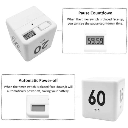 Cubic Timer for Students Time Management Study Exercise Reminder Tool Adjustable - 1-3-5-10.
