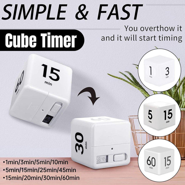 Cubic Timer for Students Time Management Study Exercise Reminder Tool Adjustable - 25-5-45-15.