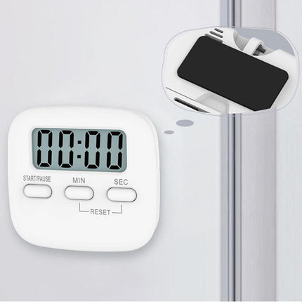 Digital Kitchen Timer 99 Minute Countdown Clock With LCD Display and Metal Mount - Pink.