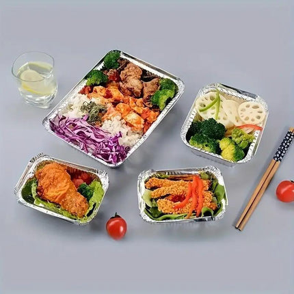 125PCS Disposable Quadrate Tin Foil Pans Oven Grill Safe Non-Stick Baking Trays - 125pcs-600ml.