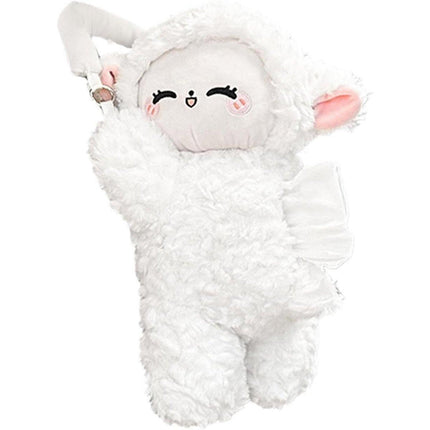 Car Tissue Box Multifunctional Hanging Drawer Box Cartoon Plush Sheep Design.