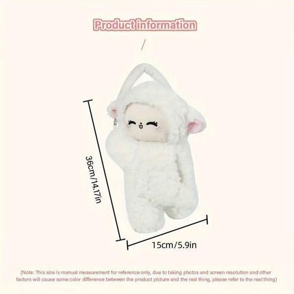 Car Tissue Box Multifunctional Hanging Drawer Box Cartoon Plush Sheep Design.