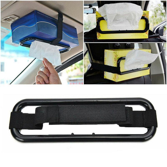 Visor Back Seat Napkin Box Car Tissue Holder Auto Elastic Belt Sun Paper Rack Au.