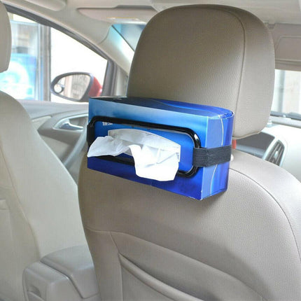 Visor Back Seat Napkin Box Car Tissue Holder Auto Elastic Belt Sun Paper Rack Au.