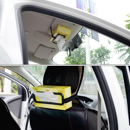 Visor Back Seat Napkin Box Car Tissue Holder Auto Elastic Belt Sun Paper Rack Au.