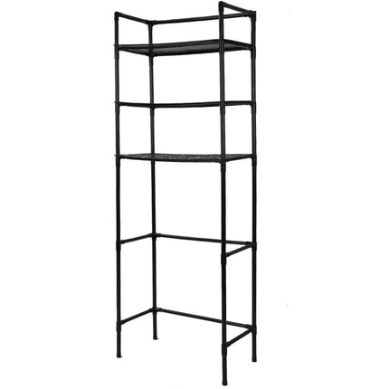 Bathroom Rack Over Toilet Washing Machine Shelf Storage Organizer Stand Unit - Black.