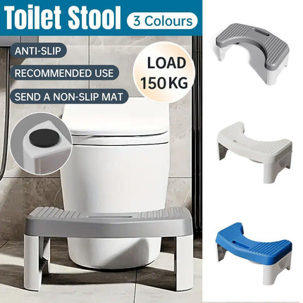 Thickened Toilet Squatting Stool Bathroom Footstool Household Restroom Pad - Blue.
