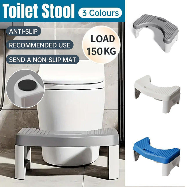 Thickened Toilet Squatting Stool Bathroom Footstool Household Restroom Pad - Blue.