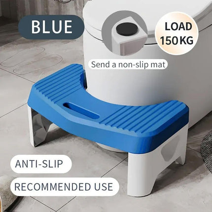 Thickened Toilet Squatting Stool Bathroom Footstool Household Restroom Pad - Blue.
