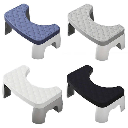 Toilet Stool Anti-Slip Bathroom Footstool for Home Use with Stable Support Design - White.