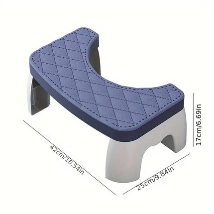 Toilet Stool Anti-Slip Bathroom Footstool for Home Use with Stable Support Design - White.
