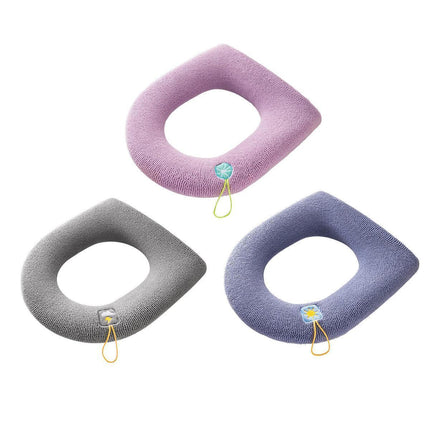Soft Toilet Seat Bathroom Washable Warmer Cushion Mat Cover Pad Hook New Lid  Au - Grey.