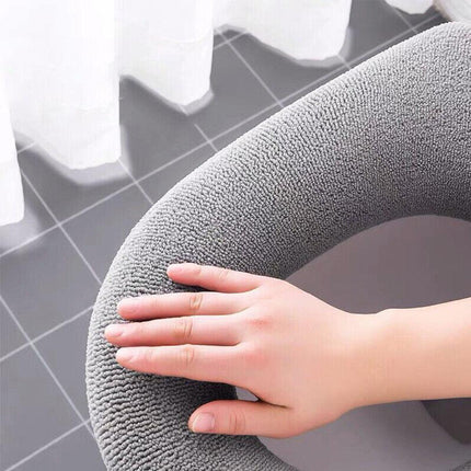 Soft Toilet Seat Bathroom Washable Warmer Cushion Mat Cover Pad Hook New Lid  Au - Grey.