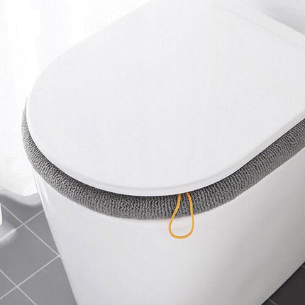 Soft Toilet Seat Bathroom Washable Warmer Cushion Mat Cover Pad Hook New Lid  Au - Grey.
