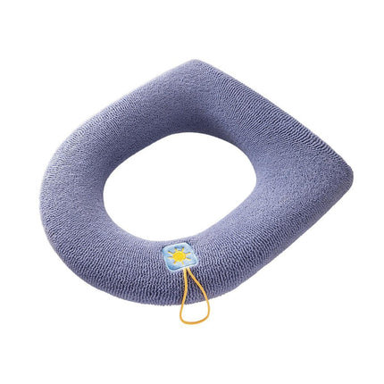 Soft Toilet Seat Bathroom Washable Warmer Cushion Mat Cover Pad Hook New Lid  Au - Grey.