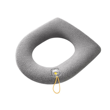 Soft Toilet Seat Bathroom Washable Warmer Cushion Mat Cover Pad Hook New Lid  Au - Grey.