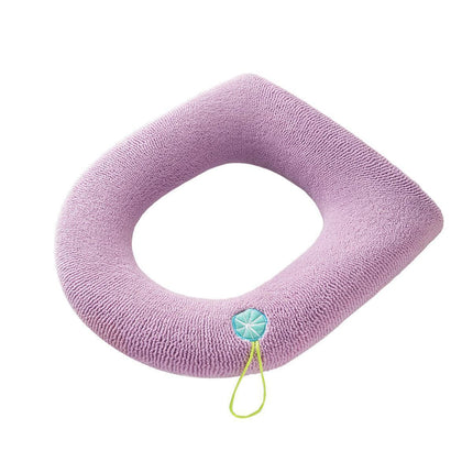 Soft Toilet Seat Bathroom Washable Warmer Cushion Mat Cover Pad Hook New Lid  Au - Grey.