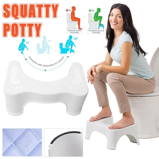 1X Sit And Squat Squatty Potty Stool Non-Slip Toilet Stools Healthy.