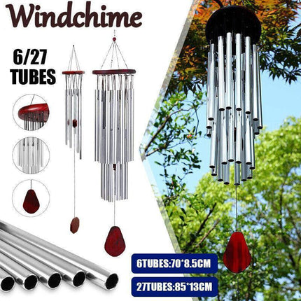 Outdoor Garden Wind Chimes Large Deep Tone Windchime Chapel Bell Home Decor - 6 Tubes.
