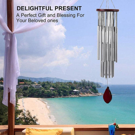 Outdoor Garden Wind Chimes Large Deep Tone Windchime Chapel Bell Home Decor - 6 Tubes.