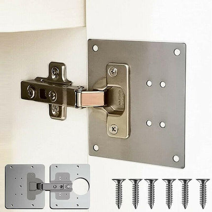 Hinge Repair Plate Rust Resistant Steel Furniture Cupboard Repair Mount Tool - 1SET.