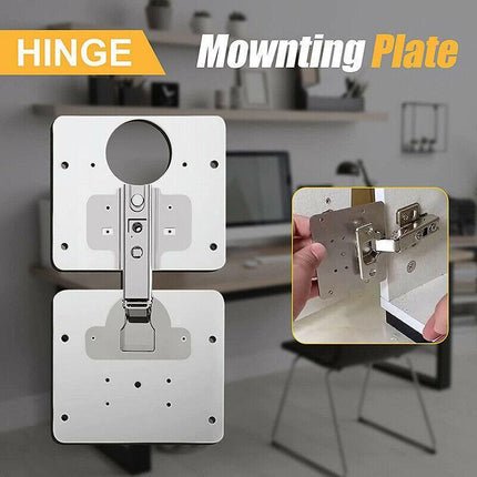 Hinge Repair Plate Rust Resistant Steel Furniture Cupboard Repair Mount Tool - 1SET.
