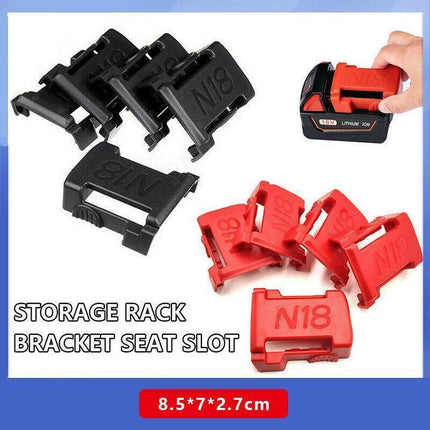 5Pcs Battery Mount Holder Stand For Milwaukee M18 18V Tool Battery Accessories - Black.