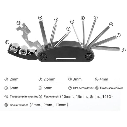Bicycle Repair Kit with Tire Levers Patch Kit Pump Multi Tool for Mountain Bike.